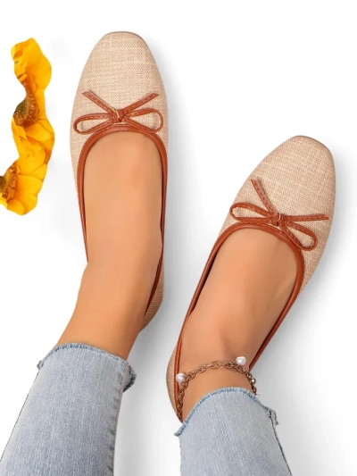 Pantofi balet pentru femei Royalfashion cu sclipici și o fundiță Aramie