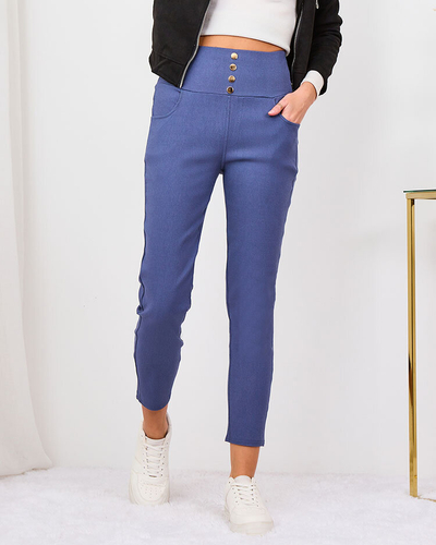 Royalfashion Pantaloni teggings albastru pentru femei