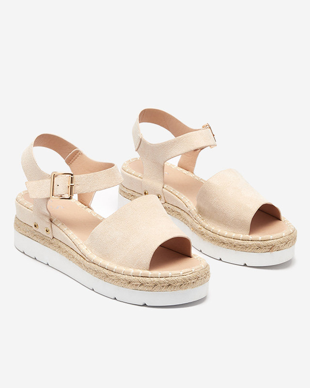 OUTLET Sandale de damă bej pe pană Setovia - Încălțăminte