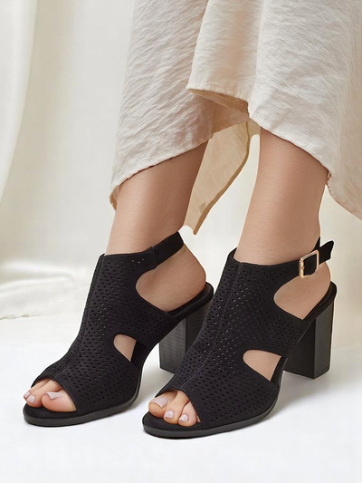 Royalfashion sandale decupate cu toc bloc pentru femei Abetle