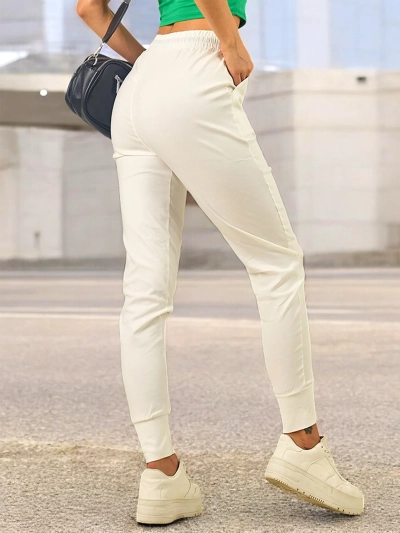 Royalfashion Pantaloni drepți din țesătură pentru femei