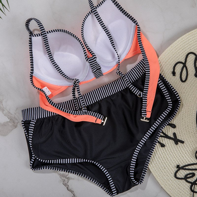 Costum de baie portocaliu din două piese - lenjerie de corp