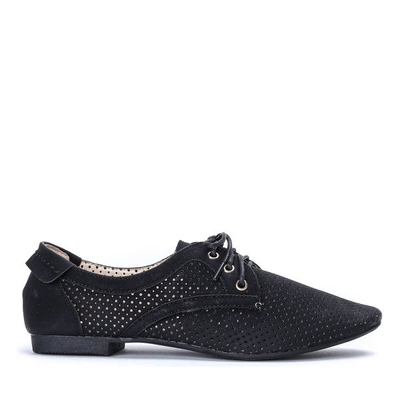 Czarne półbuty ażurowe Arianeas - Obuwie