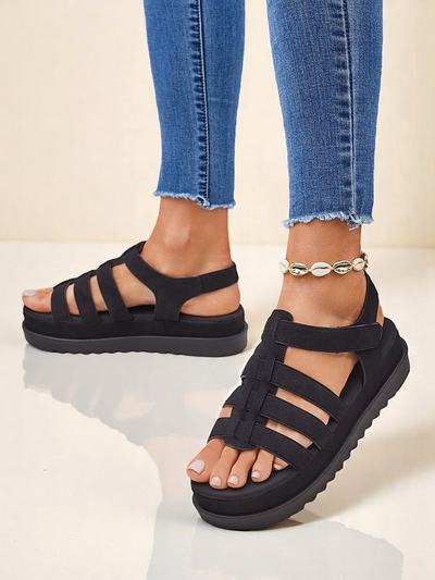 Aurtengei Heraclea Royalfashion Baschtschuhen auf Plattform schwarze aus Ekoleeder