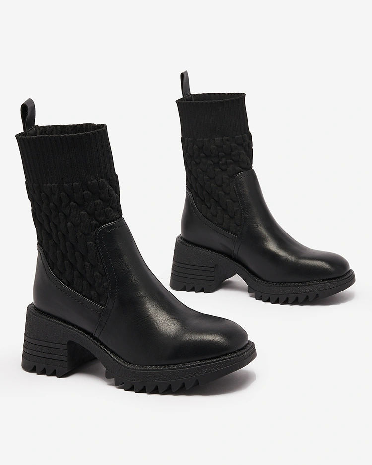 Royalfashion Cizme cu toc plat Acigog negru pentru femei