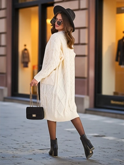 Royalfashion Pulover poncho pentru femei din tricot