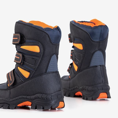 Cizme de zăpadă băieți negre și portocalii de la Dyzio - Pantofi