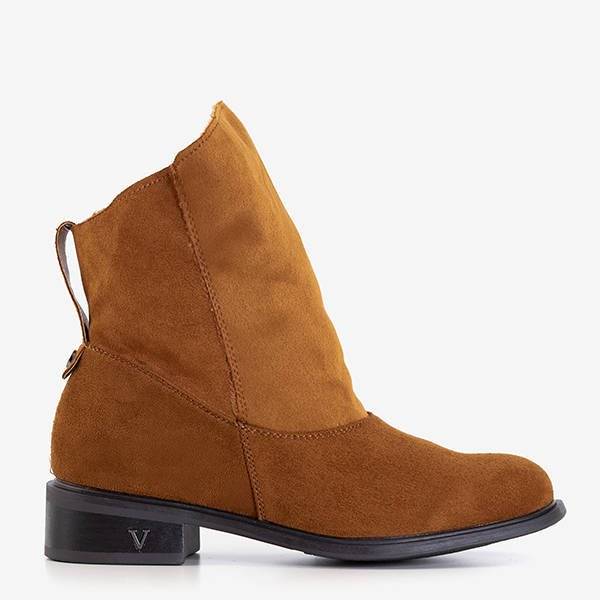 OUTLET Cizme cu toc plat maro Himalia - Încălțăminte