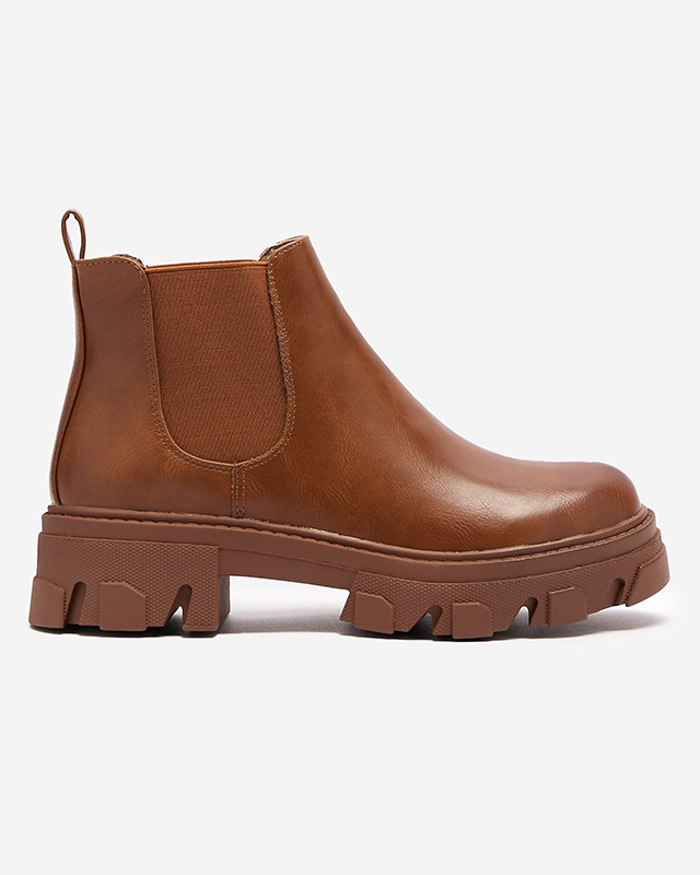 Cizme slip-on de damă de culoare camel Inilco- Footwear