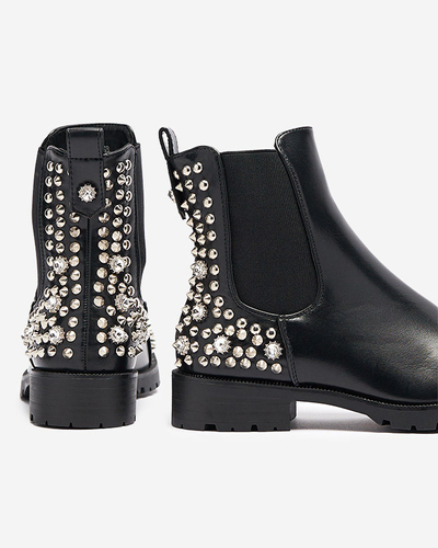 Cizme de damă cu cuișoare, de culoare neagră Amerapi- Footwear