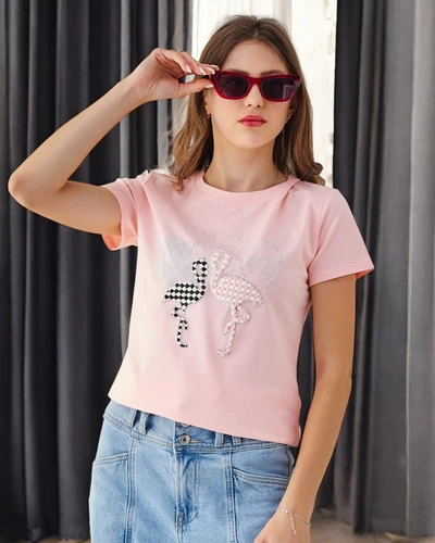 Royalfashion Tricou din bumbac pentru femei Flaming Love