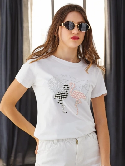 Royalfashion Tricou din bumbac pentru femei Flaming Love