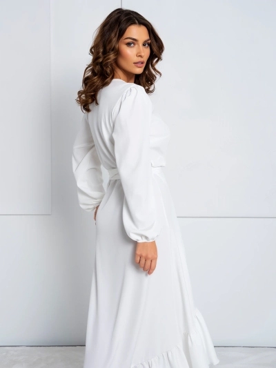 Royalfashion Rochie midi legată pentru femei cu volane