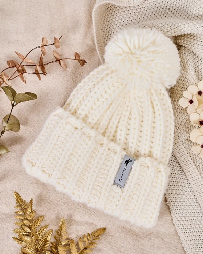 Royalfashion Fular tricotat pentru femei cu pompom