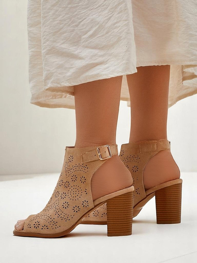 Royalfashion Sandale cu toc gros și decupaje pentru femei Abetle