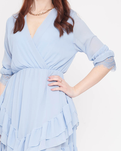 Rochie mini de dama albastru deschis - Imbracaminte