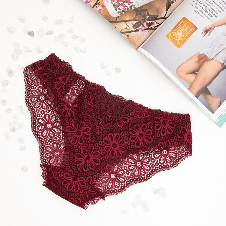 Chiloți din dantelă maro - lenjerie intimă