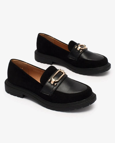 Royalfashion Mocasini negri de damă cu ornament Rarenci