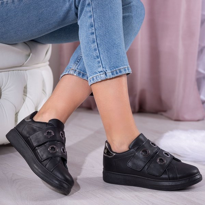OUTLET Adidași negri cu închidere cu velcro Ariadne - Încălțăminte