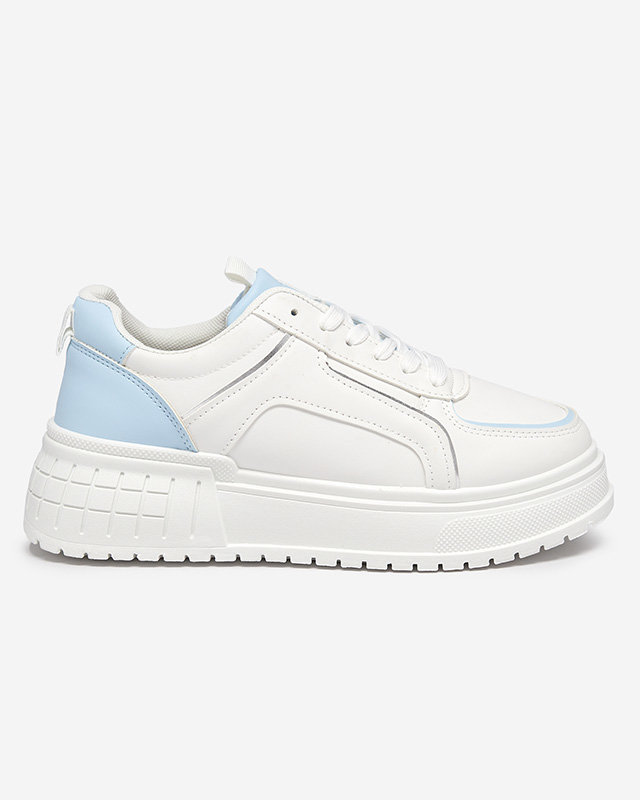 OUTLET Pantofi sport dama albastru si alb din piele ecologica pe platforma Cerecha - Incaltaminte