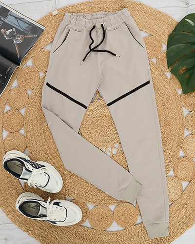 Pantaloni de trening gri deschis de dama - Imbracaminte
