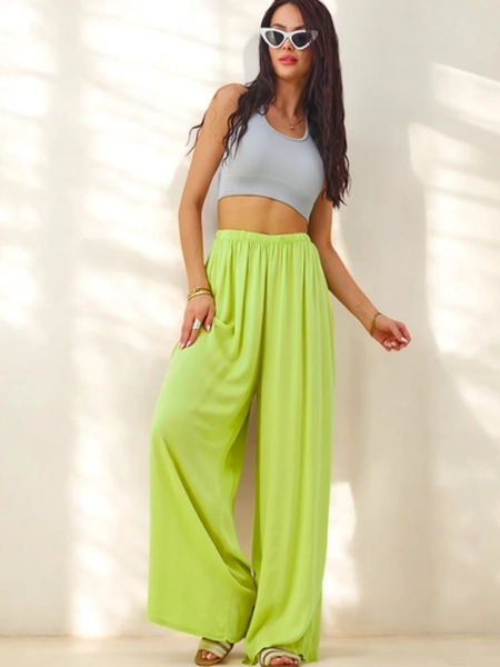 Royalfashion Pantaloni drepți din țesătură de viscoză pentru femei