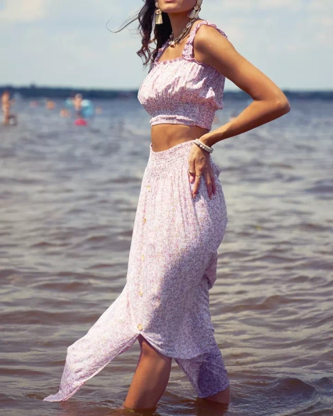 Royalfashion Set floral roz pentru femei