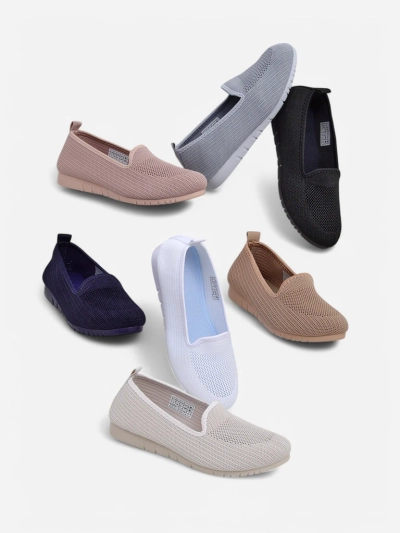 Moda Bella Pantofi Damă Bej cu Talpă Joasă