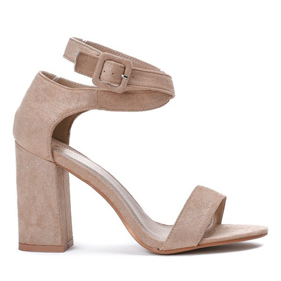 Brązowe sandały z paseczkami oplatającymi kostkę Laney - Obuwie