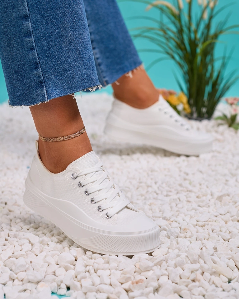 Royalfashion White Luceri platform sports sneakers