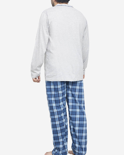 Pijama bărbătească gri cu nasturi- Îmbrăcăminte