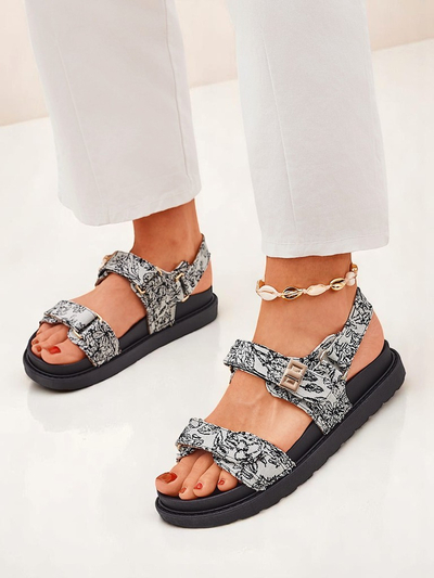 Royalfashion Sandale dama cu imprimeu Aloe