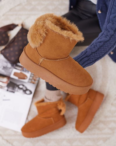Royalfashion Boots a'la cizme de zăpadă pentru femei de culoare camel Goroggo