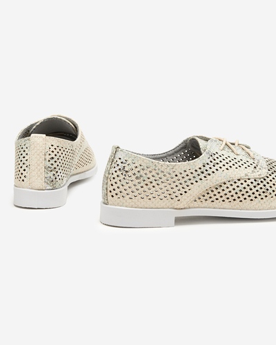OUTLET Pantofi de dama verde deschis cu ajurata Kotniso - Incaltaminte