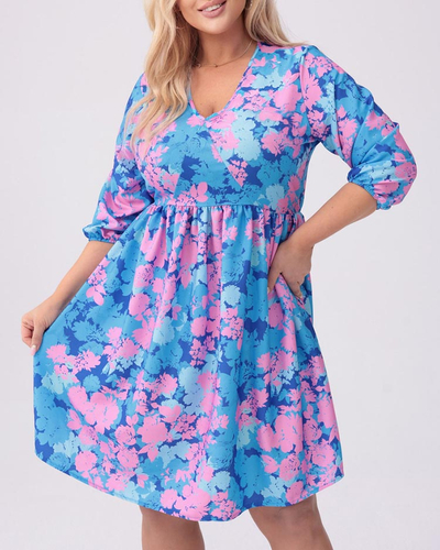 Royalfashion Rochie de damă până la genunchi cu imprimeu PLUS SIZE