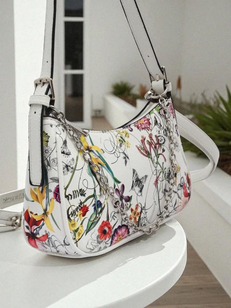 Royalfashion Geantă mică de damă din piele ecologică cu flori Lily Bloom