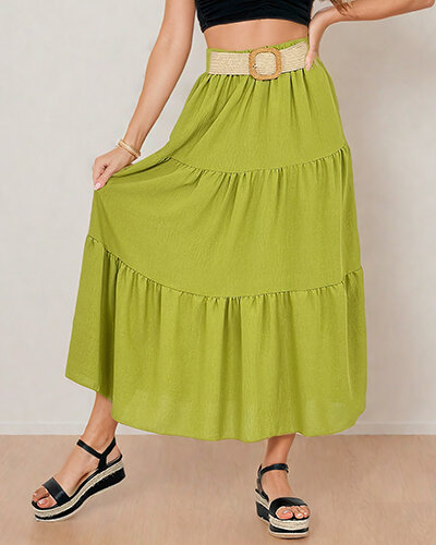 Royalfashion Fustă midi de damă cu curea