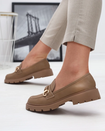 Royalfashion Mocasini pentru femei în maro deschis Desise