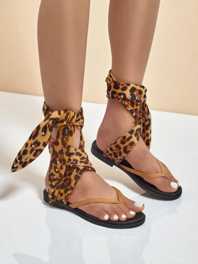 Royalfashion Șlapi de damă cu bareta decorativă Safari Sweet