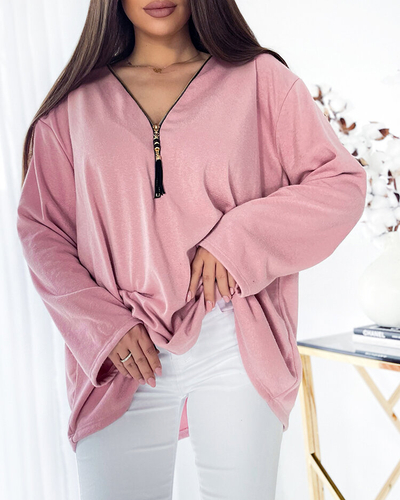 Royalfashion Bluză supradimensionată pentru femei, roz