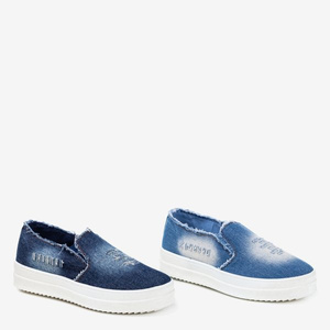 Granatowe tenisówki slip - on Maoseq - Obuwie