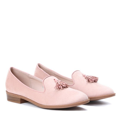 Różowe mokasyny z frędzlami Samantha - Obuwie