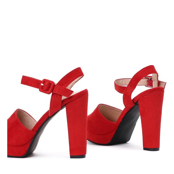 Czerwone sandały na wysokim słupku Pescina - Obuwie