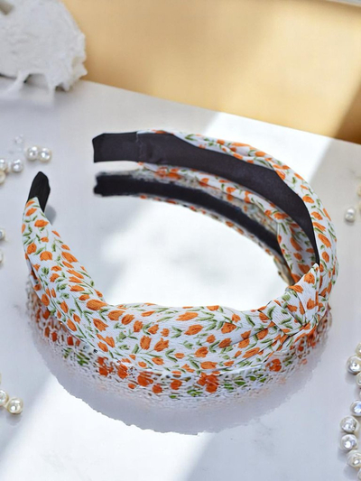 Royalfashion Bentita cu fundă, model floral Lilia