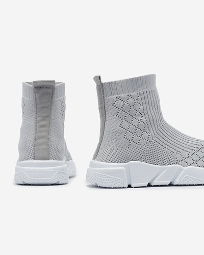 Pantofi sport de gleznă pentru copii gri deschis Ovoy- Footwear