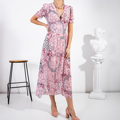 Rochie maxi roz pentru femei - Îmbrăcăminte