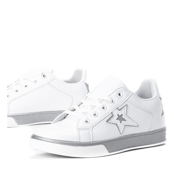 Biało - srebrne tenisówki z gwiazdką Estrella - Obuwie