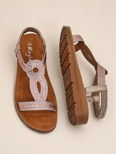 Royalfashion Sandale dama cu barete decorative Ava Shine