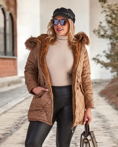 Royalfashion Jachetă matlasată pentru femei în maro