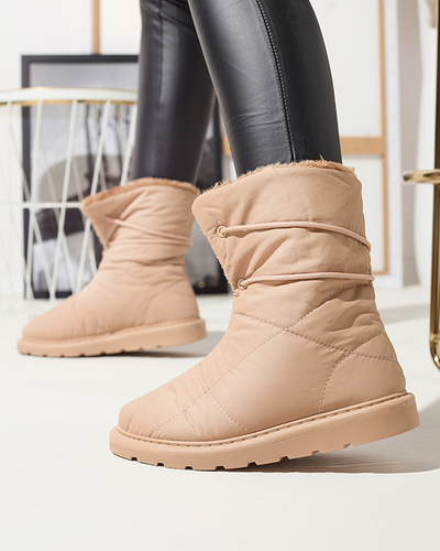 Pantofi de damă maro deschis a'la cizme de zăpadă Amirfu- Footwear